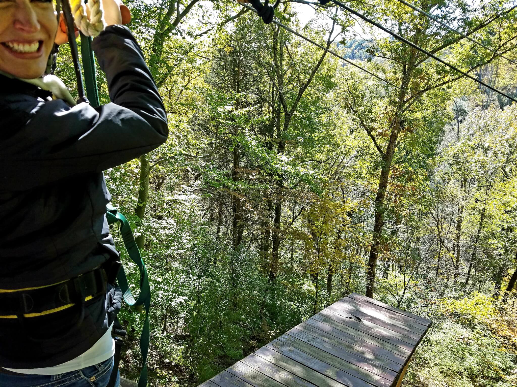 20. Ziplining: missing the rope, waiting for help and facing the gorge
